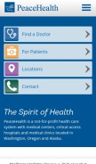 How peacehealth.org looks like on a mobile device such as an iPhone.