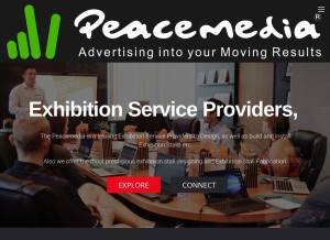 How peacemedia.in looks like on a tablet such as an iPad.