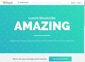 How peachd.com looks like on a tablet such as an iPad.