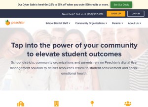 How peachjar.com looks like on a tablet such as an iPad.