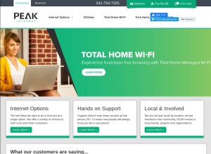 How peak.org looks like on a tablet such as an iPad.
