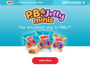 How peanutbutter.com looks like on a tablet such as an iPad.