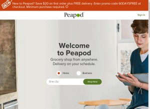 How peapod.com looks like on a tablet such as an iPad.