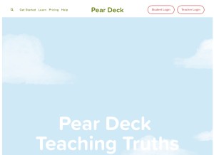 How peardeck.com looks like on a tablet such as an iPad.
