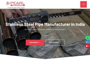 How pearloverseasindia.com looks like on a tablet such as an iPad.