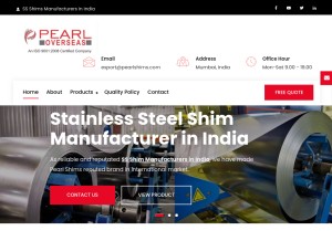 How pearlshims.com looks like on a tablet such as an iPad.