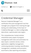 How pearsoncred.com looks like on a mobile device such as an iPhone.