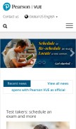 How pearsonvue.com looks like on a mobile device such as an iPhone.