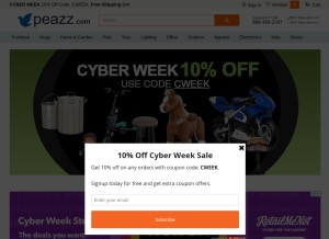 How peazz.com looks like on a tablet such as an iPad.