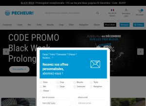 How pecheur.com looks like on a tablet such as an iPad.