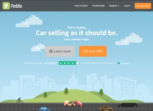 How peddle.com looks like on a tablet such as an iPad.
