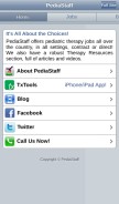 How pediastaff.com looks like on a mobile device such as an iPhone.