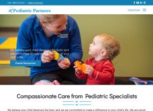 How pediatricpartnersclinic.com looks like on a tablet such as an iPad.