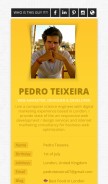 How pedroteixeira.org looks like on a mobile device such as an iPhone.