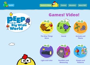 How peepandthebigwideworld.com looks like on a tablet such as an iPad.