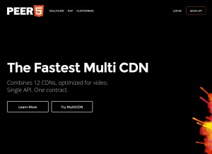 How peer5.com looks like on a tablet such as an iPad.