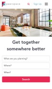 How peerspace.com looks like on a mobile device such as an iPhone.
