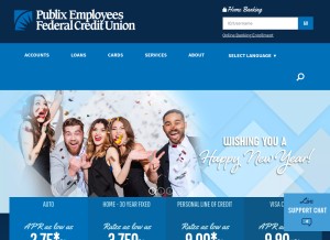 How pefcu.com looks like on a tablet such as an iPad.