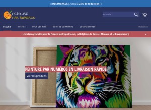 How peintureparnumeros.com looks like on a tablet such as an iPad.