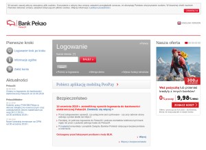 How pekao24.pl looks like on a tablet such as an iPad.