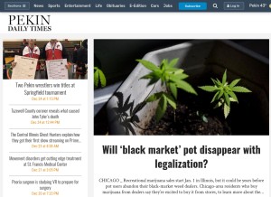 How pekintimes.com looks like on a tablet such as an iPad.