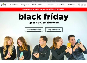 How pelacase.com looks like on a tablet such as an iPad.