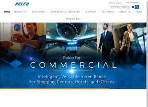 How pelco.com looks like on a tablet such as an iPad.