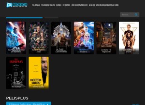 How pelisplus.live looks like on a tablet such as an iPad.