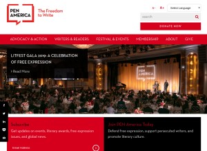 How pen.org looks like on a tablet such as an iPad.