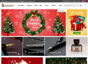 How penboutique.com looks like on a tablet such as an iPad.