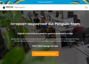 How penguin-team.ua looks like on a tablet such as an iPad.