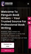 How penguinbookwriters.com looks like on a mobile device such as an iPhone.