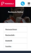 How peninsula-online.com looks like on a mobile device such as an iPhone.