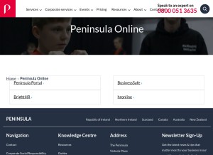 How peninsula-online.com looks like on a tablet such as an iPad.