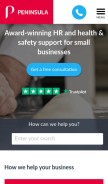 How peninsulagrouplimited.com looks like on a mobile device such as an iPhone.