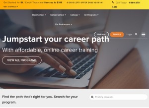 How pennfoster.edu looks like on a tablet such as an iPad.