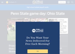 How pennlive.com looks like on a tablet such as an iPad.