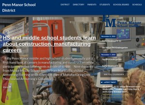 How pennmanor.net looks like on a tablet such as an iPad.