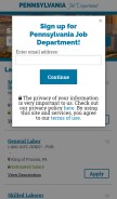 How pennsylvaniajobdepartment.com looks like on a mobile device such as an iPhone.