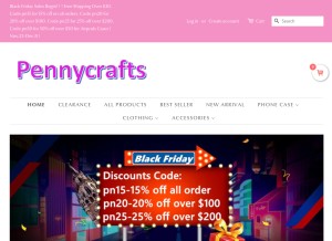 How pennycraftsstudio.com looks like on a tablet such as an iPad.