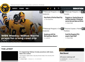 How pensburgh.com looks like on a tablet such as an iPad.