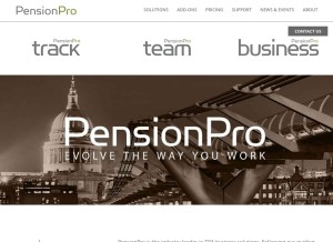 How pensionpro.com looks like on a tablet such as an iPad.