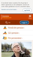 How pensionsmyndigheten.se looks like on a mobile device such as an iPhone.