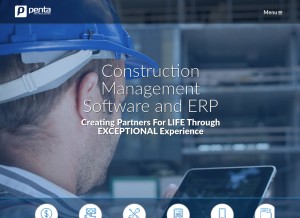 How penta.com looks like on a tablet such as an iPad.