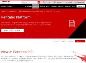 How pentaho.org looks like on a tablet such as an iPad.