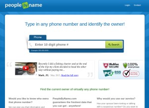 How peoplebyname.com looks like on a tablet such as an iPad.