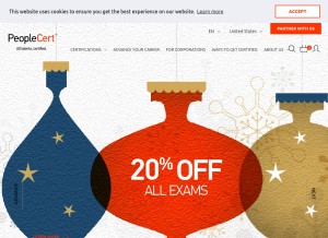 How peoplecert.org looks like on a tablet such as an iPad.