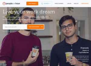 How peopleperhour.com looks like on a tablet such as an iPad.