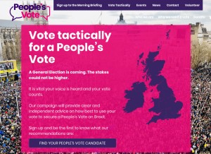 How peoples-vote.uk looks like on a tablet such as an iPad.