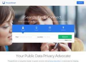 How peoplesmart.com looks like on a tablet such as an iPad.
